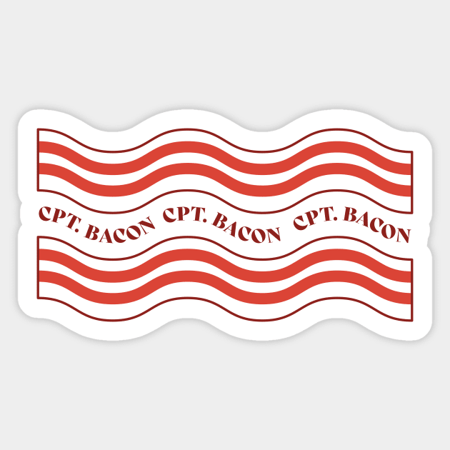 Cpt. Bacon Sticker by lvrdesign